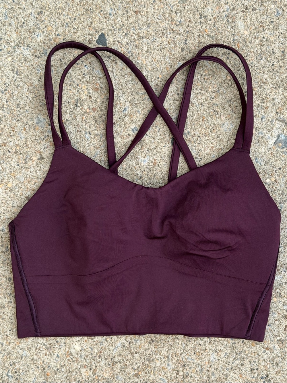 Lululemon Strappy Longline Sports Bra Burgundy Wine XS Approx